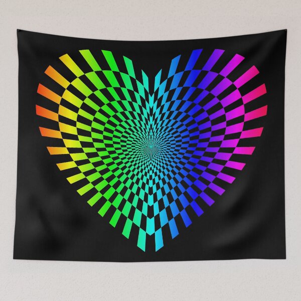 Item preview, Heart Optical Illusion - Colorful Rainbow Abstract Op Art designed and sold by LordAudes.