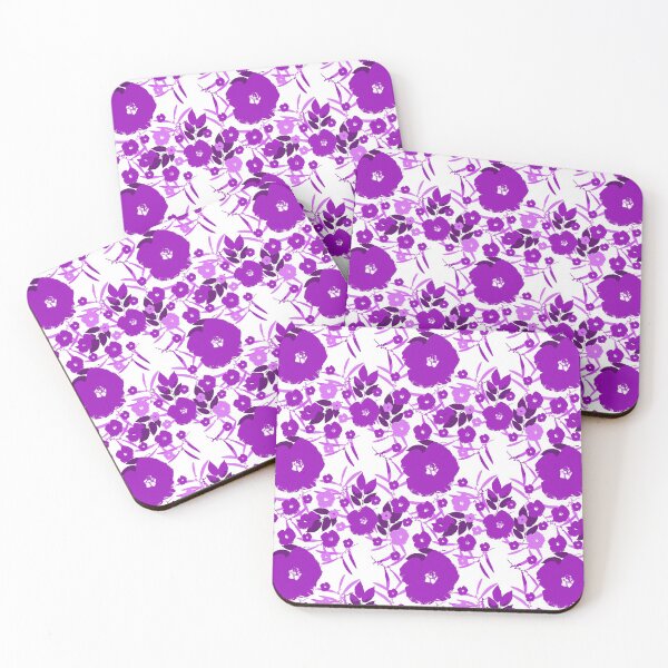 Item preview, Bold Blossoms - Purple on White designed and sold by AlteredAtelier.