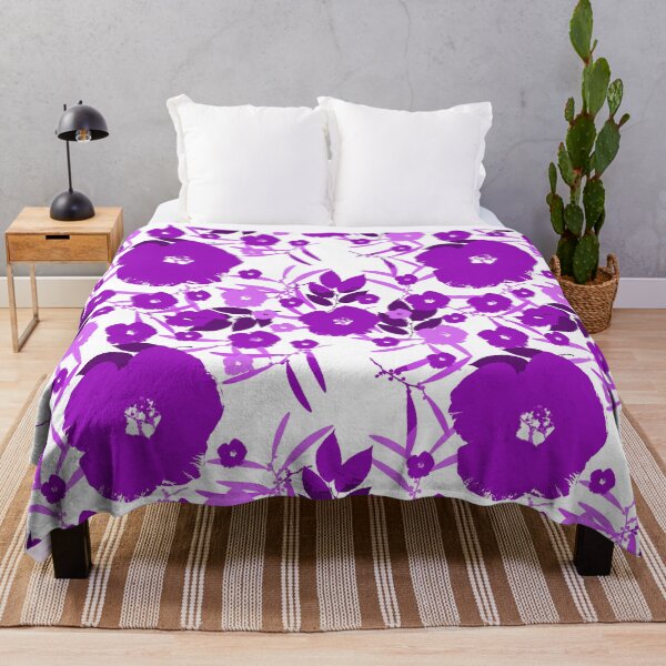 Item preview, Bold Blossoms - Purple on White designed and sold by AlteredAtelier.