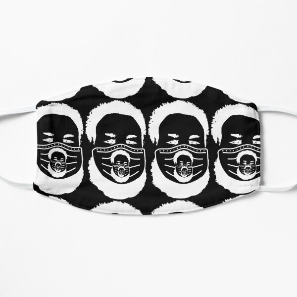 NilesFaceMaskImageMaskOfFace-blackback-patterned Flat Mask