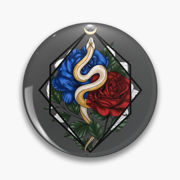 Item preview, Geometric Golden Moon Snake and Roses designed and sold by iciclesxink.