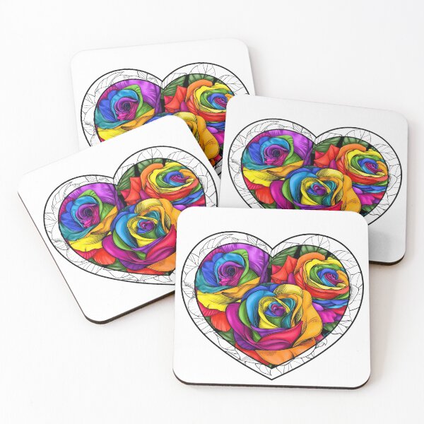 Item preview, Rainbow Love Roses Ink Heart designed and sold by iciclesxink.