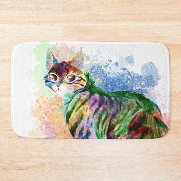Item preview, Watercolour splash fluffy tabbycat designed and sold by Kristoffersson.