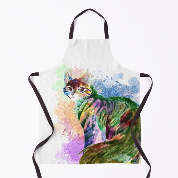 Item preview, Watercolour splash fluffy tabbycat designed and sold by Kristoffersson.