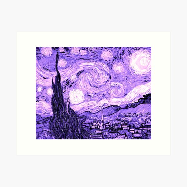 Item preview, The Starry Night by Vincent Van Gogh (Pink/ Purple Version)  designed and sold by SimpleJoyStyle.
