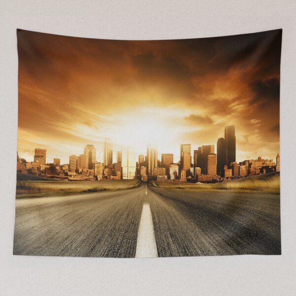 Item preview, Blurred Road Heading Into The City designed and sold by TravelDrone.