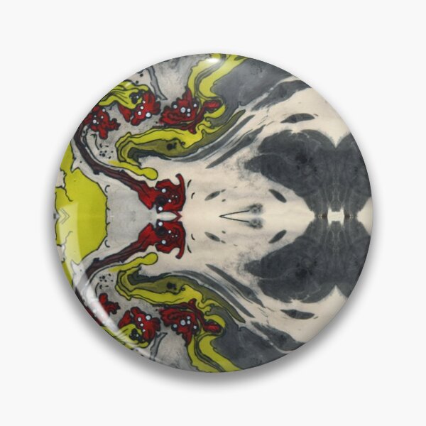 Item preview, Abstract Red Flower with Green Vine Suminagashi Print designed and sold by Akvauter.