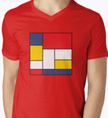 Camiseta para hombre de cuello en v En el estilo de Mondrian