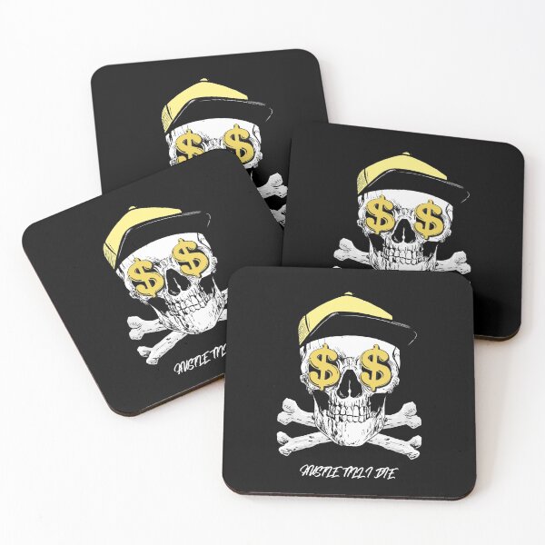 Item preview, Skull with Yellow Ballcap and Dollar Signs for Eyes and Headphones Cool Skull Design designed and sold by boopsblunt.