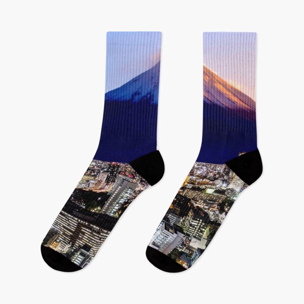 Item preview, Mount Fuji and tokyo city in twilight designed and sold by TravelDrone.