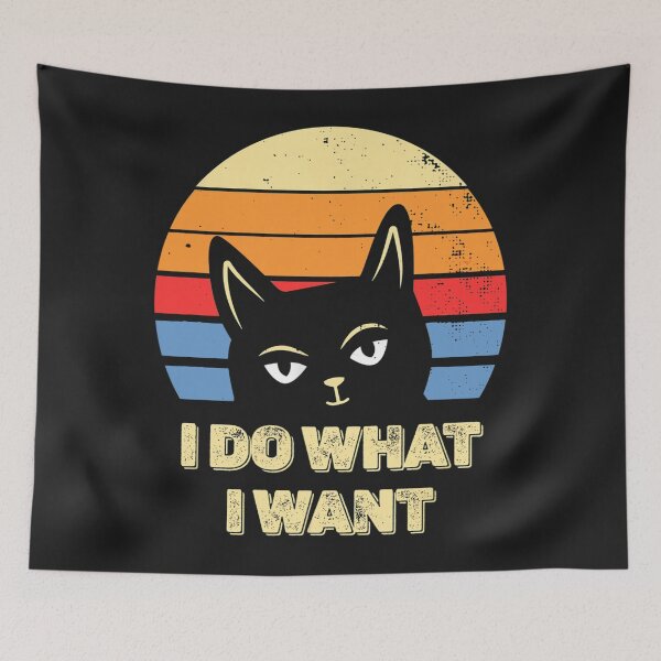 Item preview, Cat I Do What I Want Vintage Retro designed and sold by RachaelAndrew.