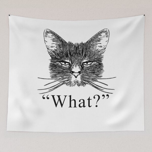 Item preview, What - Annoyed Cat Face designed and sold by EverythingKawai.