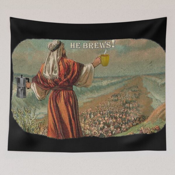 Item preview, MOSES ADDRESSES THE HEBREWS WITH COFFEE designed and sold by THE AMERICAN TEEVANGELIST.