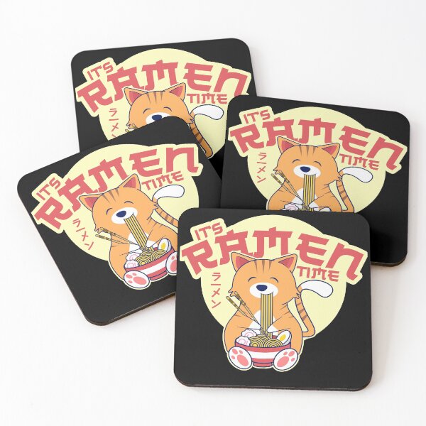 Item preview, Kawaii Cute Anime Cat Eating Kawaii Ramen It's Ramen Time designed and sold by csaron92.
