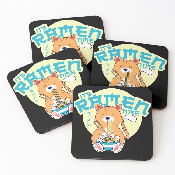 Item preview, Kawaii Cute Anime Cat Eating Kawaii Ramen It's Ramen Time designed and sold by csaron92.