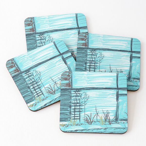 Item preview, Landscape in Front of Light Blue Modern Building designed and sold by McCullenCreates.