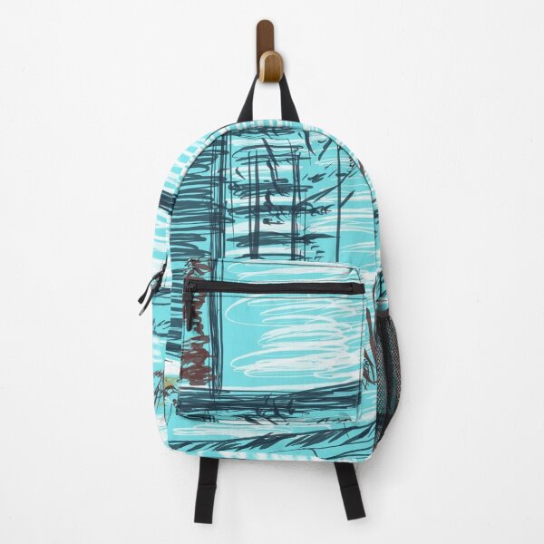 Item preview, Landscape in Front of Light Blue Modern Building designed and sold by McCullenCreates.