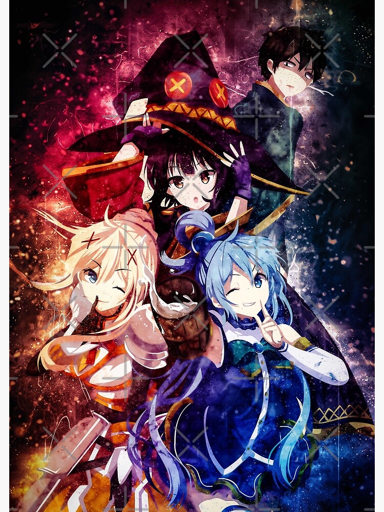 Konosuba - Aqua Kazuma Darkness Megumin Poster Poster for Sale by