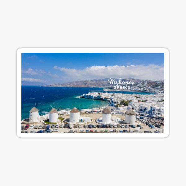 Mykonos, Greece - Iconic Windmills & Aegean Sea Sticker