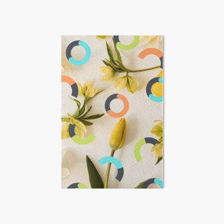 Yellow Flower with the color circle Art Board Print