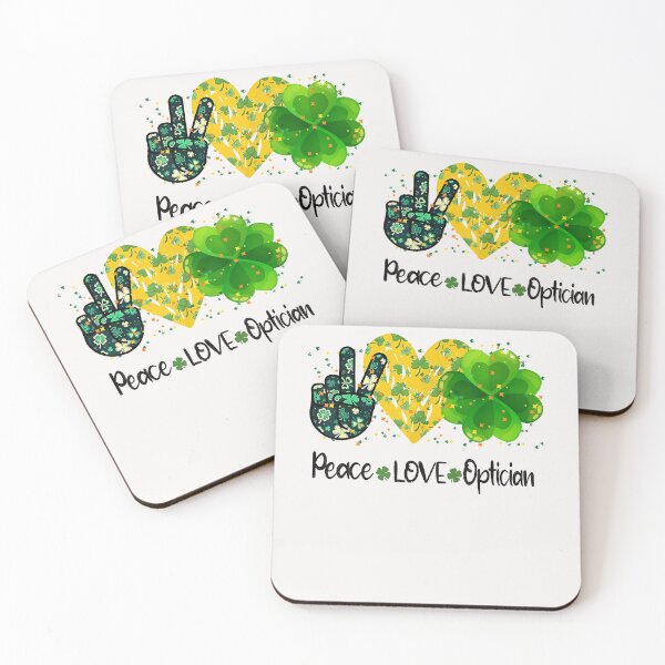 Artikelvorschau, Peace Love Optician St Patrick's Day Shamrock Funny T-Shirt entworfen und verkauft von Lukifo-Driven.