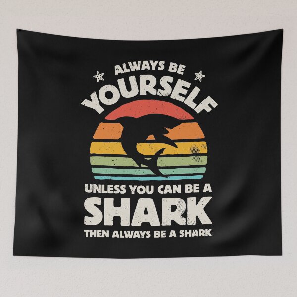 Item preview, Always Be Yourself Shark Sunset Retro Shirt for Men Women Boys Girls Kids Animal Lover Gifts designed and sold by LiqueGifts.