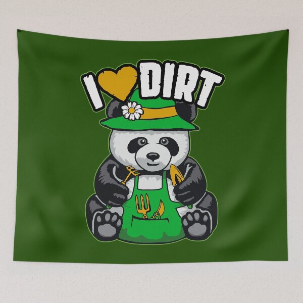 Item preview, I Love Dirt Gardening Garden Tools Cute Panda Bear Gardener designed and sold by GrandeDuc.