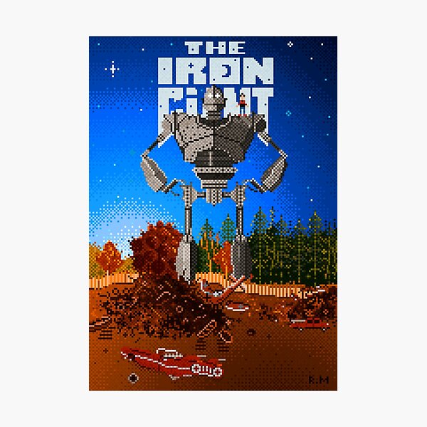 THE PIXELED IRON GIANT Lámina fotográfica