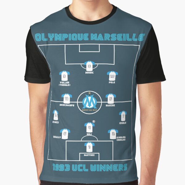 Olympique de Marseille 1993 - Équipe légendaire des gagnants de l'UCL - Porter l'histoire du football / soccer T-shirt graphique