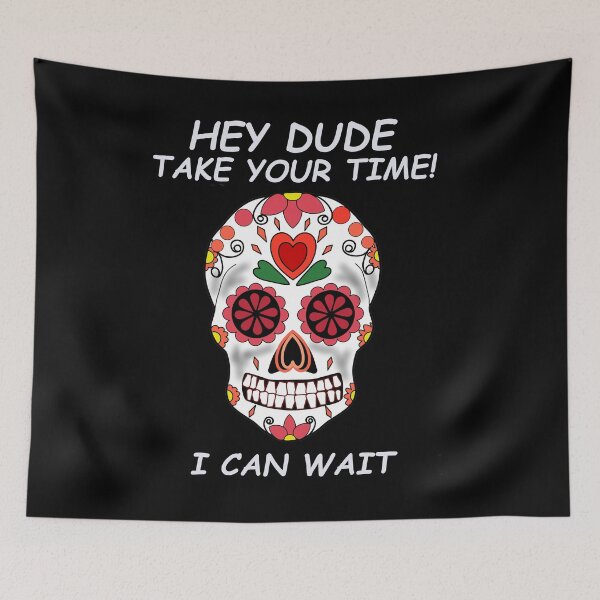 Item preview, Skull with writing. Skull, death can wait designed and sold by bernd49.