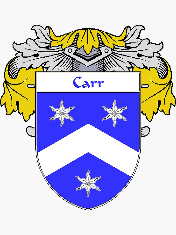 carr-coat-of-arms-family-crest-sticker-by-irisharms-redbubble