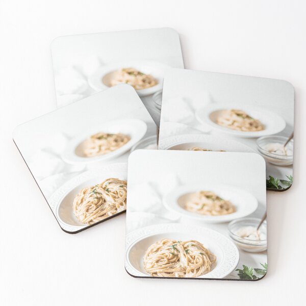 Item preview, Cheesy Carbonara Spaghetti Italian Pasta, Food Photography Print, Kitchen Restaurant Cuisine Art Print designed and sold by radub85.