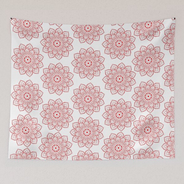 Item preview, Ornamental pattern in red- floral design designed and sold by NikitaAg.