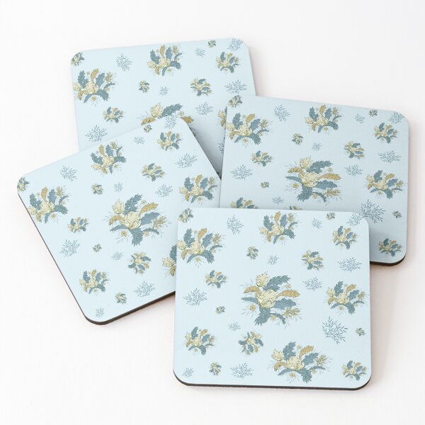 Item preview, Handmade Painted Seamless Pastel Yellow, Green Colors Flowers Pattern designed and sold by digoarpi.
