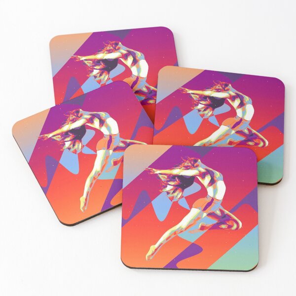 Item preview, Leaping contemporary dancer with open arms  - stylish vibrant modern art designed and sold by MintGubbins.