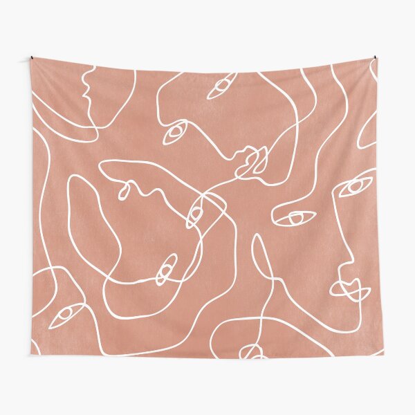 Item preview, Faces All Over Terracotta designed and sold by TheRedFinch.