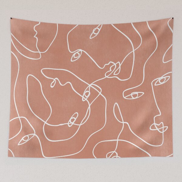 Item preview, Faces All Over Terracotta designed and sold by TheRedFinch.