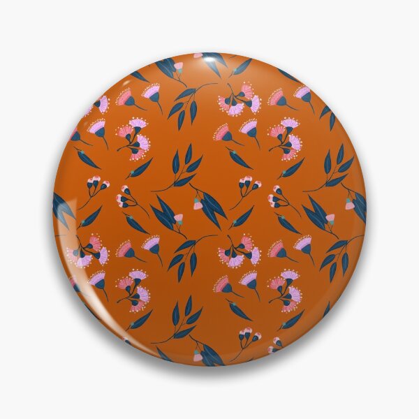 Item preview, Pink Purple Flowers And Leaves Pattern - Burnt Orange / Marron Orange designed and sold by Sajuade.