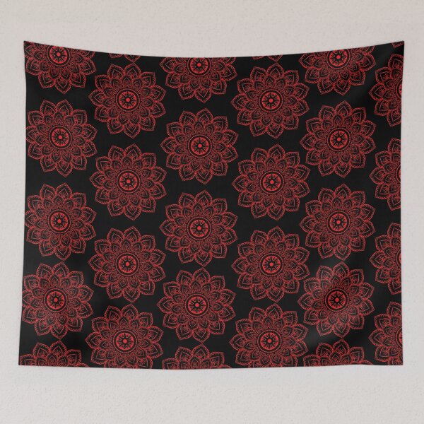 Item preview, Ornamental pattern in red- floral design designed and sold by NikitaAg.
