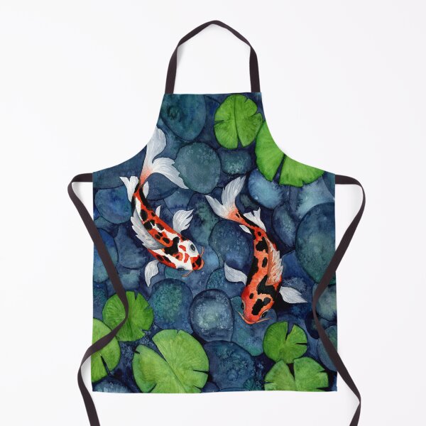 Item preview, Aquarelle koi fishes and waterlily leaves designed and sold by Vanka.