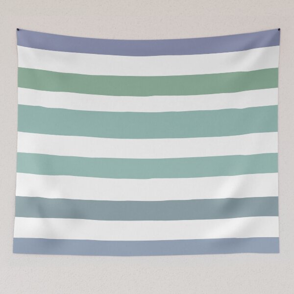 Item preview, Minimal green and blue colorful stripes. Funky lines in retro colors designed and sold by Abbara.