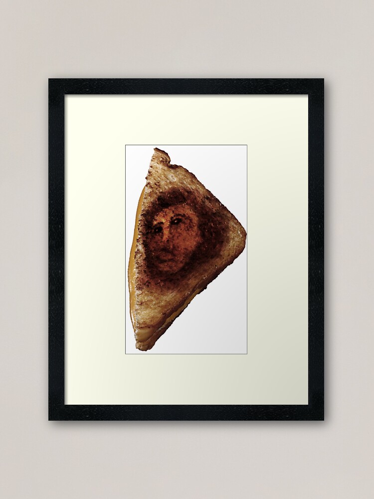 Ecce Mono Jesus Grilled Cheese Sandwich Framed Art Print By Godsautopsy Redbubble