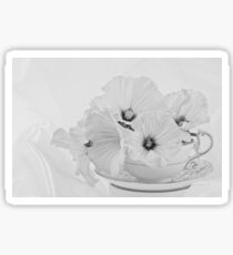 Lavatera Flowers In Tea Cup - Still Life Sticker