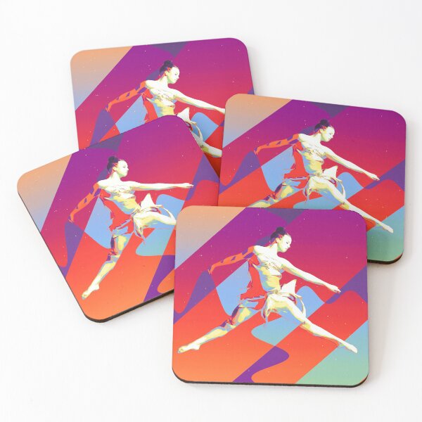 Item preview, Leaping contemporary dancer with open arms  - stylish vibrant modern art designed and sold by MintGubbins.