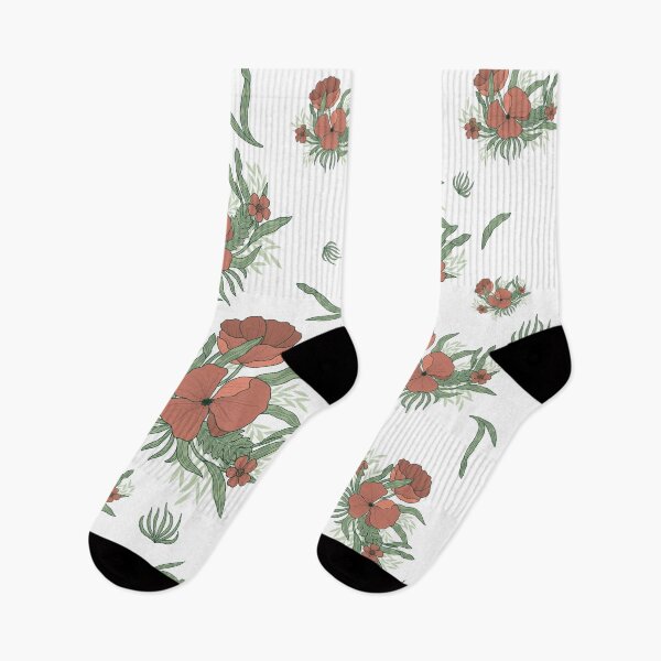 Item preview, Handmade Painted Seamless Pastel Red Color Poppy Flowers Pattern designed and sold by digoarpi.