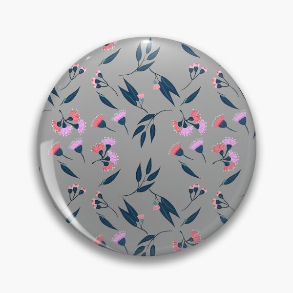 Item preview, Pink Purple Flowers And Leaves Pattern - Grey / Gray designed and sold by Sajuade.
