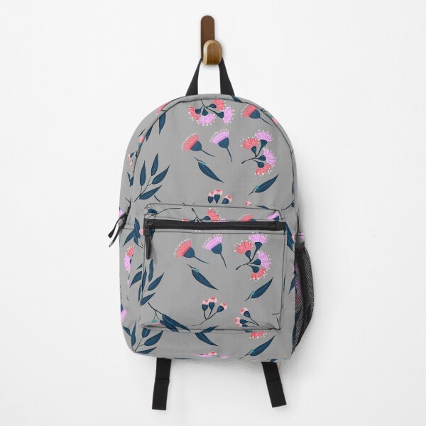 Item preview, Pink Purple Flowers And Leaves Pattern - Grey / Gray designed and sold by Sajuade.
