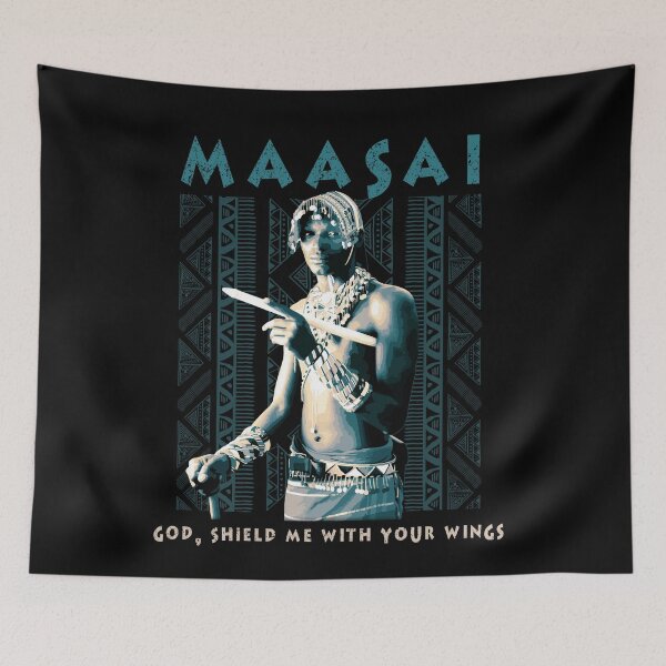 Item preview, God, Shield Me With Your Wings, Maasai Mara, African Proverb, African Pattern Design, Africa Gift designed and sold by Proverbial Wisdom Design.