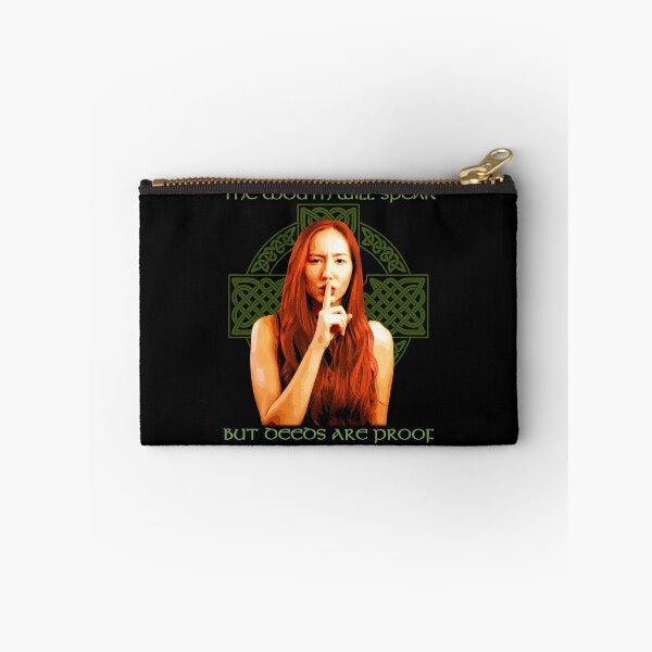 Item preview, The Mouth Will Speak But Deeds Are Truth. Celtic Proverb, Celtic Cross Knotwork Design, Gaelic Proverb, Celtic Gift designed and sold by Proverbial Wisdom Design.