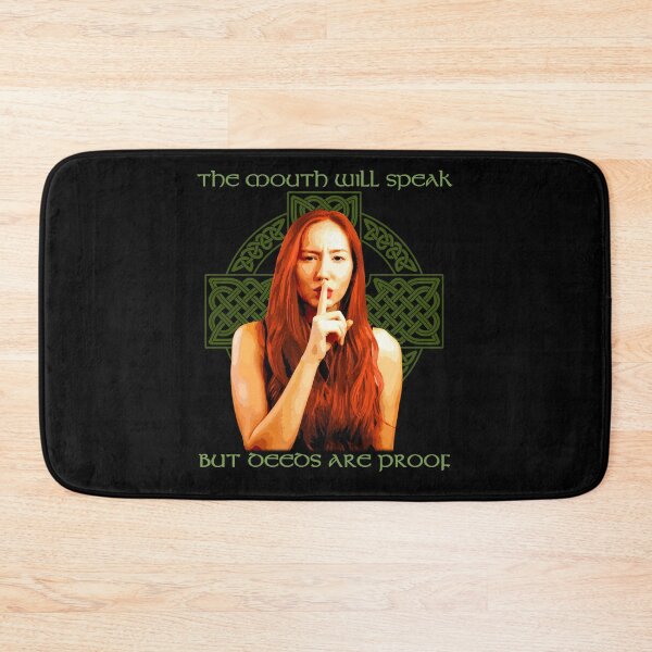 Item preview, The Mouth Will Speak But Deeds Are Truth. Celtic Proverb, Celtic Cross Knotwork Design, Gaelic Proverb, Celtic Gift designed and sold by Proverbial Wisdom Design.